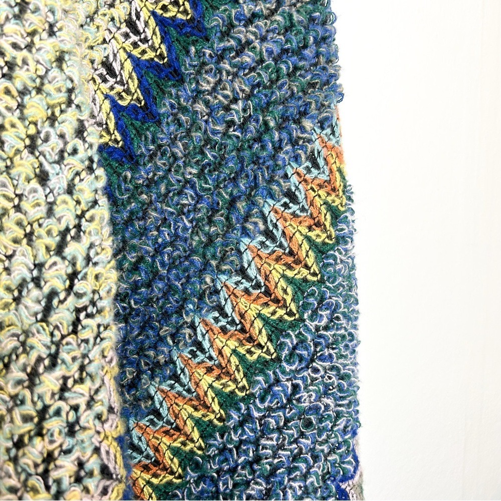Women's One Size Boho Colorful Chunky Knit‎ Poncho Sweater - Picture 5 of 5